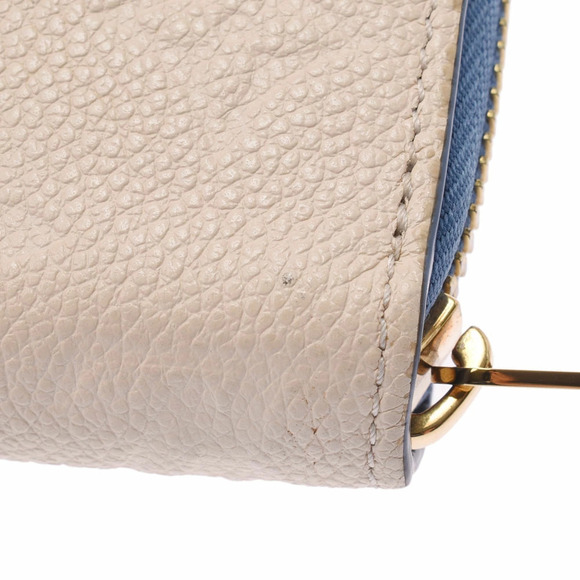 LOUIS VUITTON Monogram Empreinte Zippy Wallet Cream Blue Jean Leather Long main image 6
